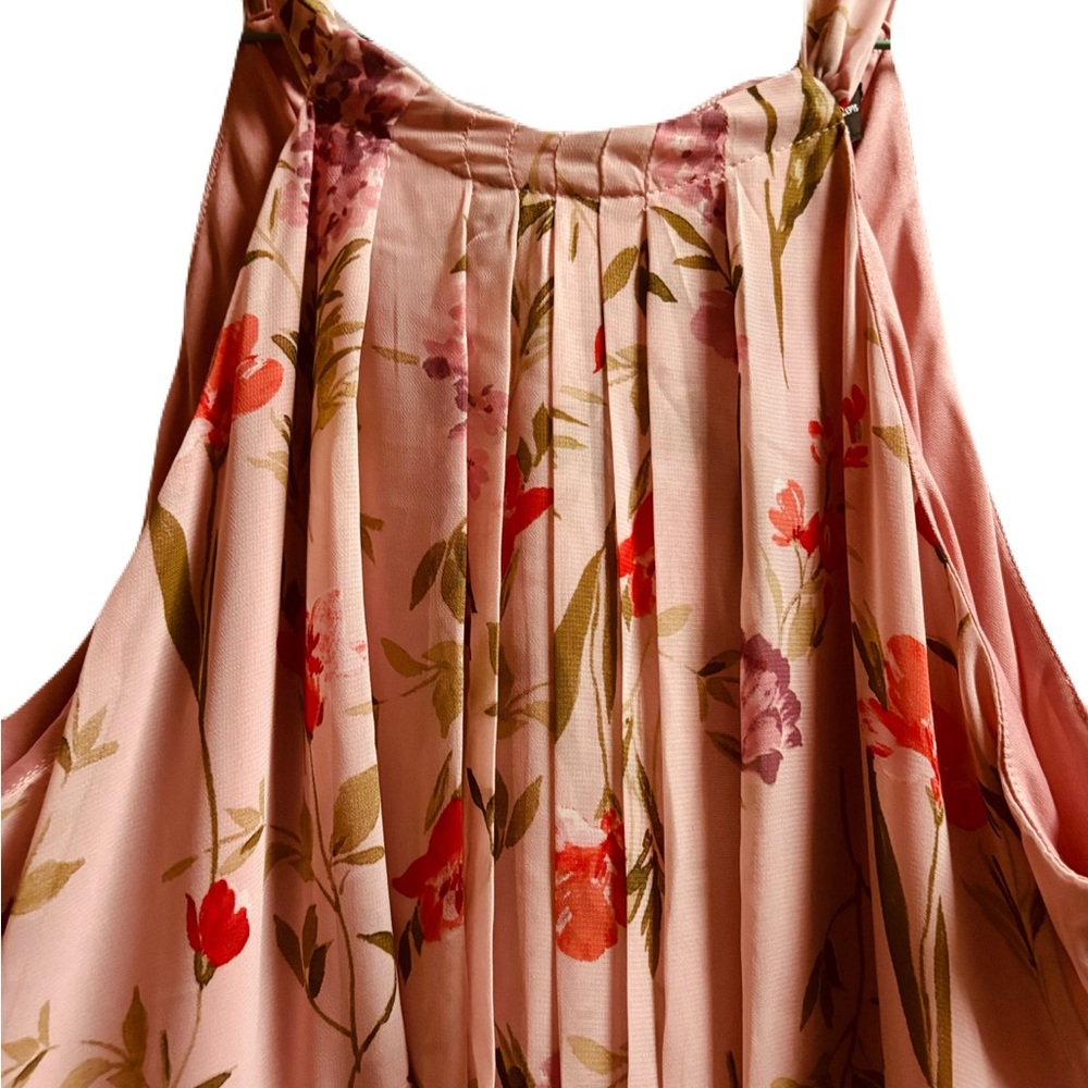 INC Brand Pink Floral Maxi Dress Halter style size 10 New w tags - Picture 5 of 9